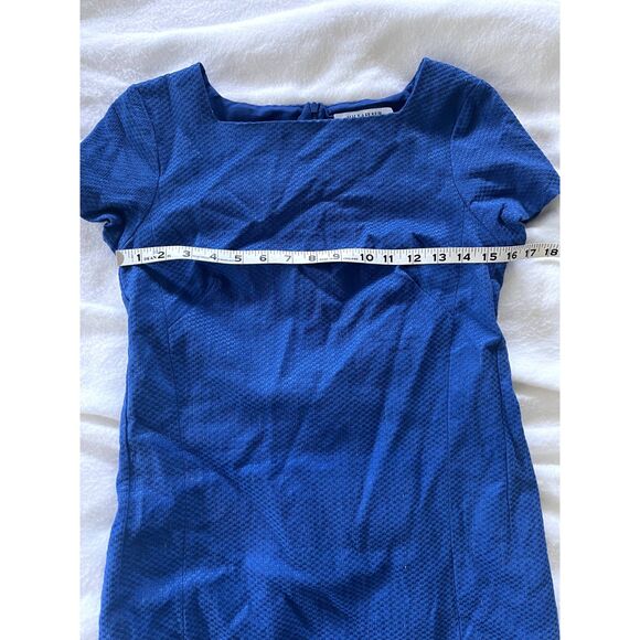 MM LaFleur Blue Cotton Linen Blend Cap Sleeve Sheath Dress Size 2 - Picture 6 of 8